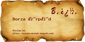 Borza Árpád névjegykártya