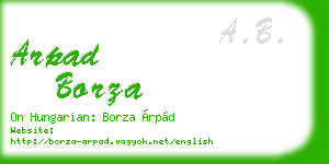 arpad borza business card
