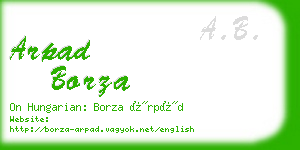 arpad borza business card